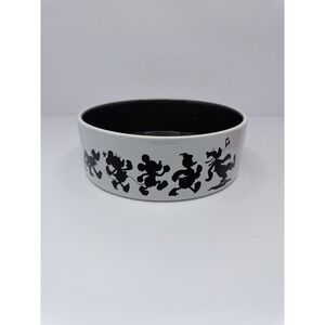 Disney Chewy Mickey Mouse Lines White Black Pet Dog Cat Food Water‎ Bowl